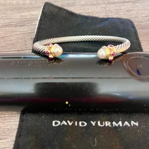 Authentic David Yurman bracelet. Silver/gold  and Pearls and Pink stones.
